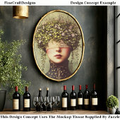 Woman, Lace Blindfold Floral Crown EM8F Decoupage 薄葉紙