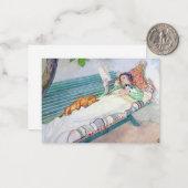 Woman Lying on a Bench, 1913 by Carl Larsson ノートカード (正面/裏面インサイチュ)