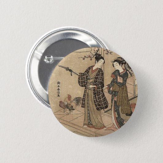 Woman Maiko日本のなヴィンテージの美しいの芸者の女性 缶バッジ (正面&裏面)