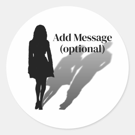 Woman Missing Man Silhouette ラウンドシール (正面)