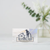 Woman Mopping House Floor | Janitorial Services 名刺 (スタンド正面)