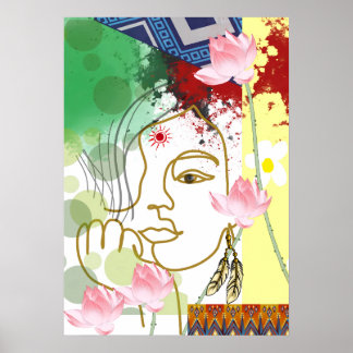 Woman & Nature- Wall Art ポスター