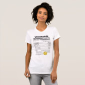 Woman Nutrition Facts Funny Humor Design Tシャツ (正面フル)