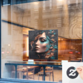 Woman Of Copper - AI Creation ウィンドウサイン (カフェ窓)