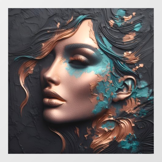 Woman Of Copper - AI Creation ウィンドウサイン (シート)