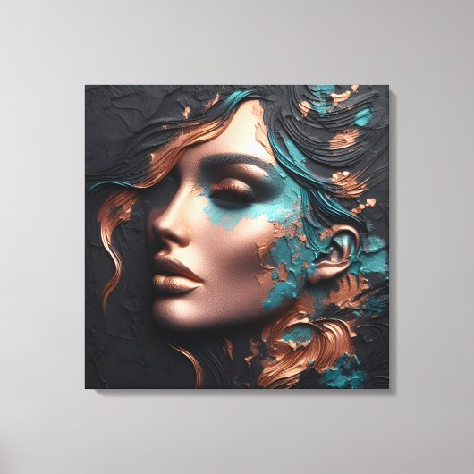 Woman Of Copper - AI Creation キャンバスプリント (正面)