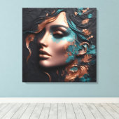 Woman Of Copper - AI Creation キャンバスプリント (インサイチュ (ウッドフロア))