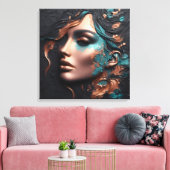 Woman Of Copper - AI Creation キャンバスプリント (インサイチュ (リビング))