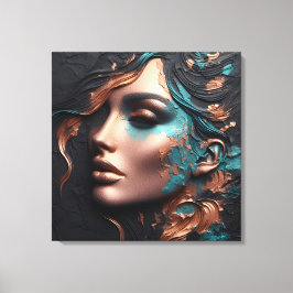 Woman Of Copper - AI Creation キャンバスプリント