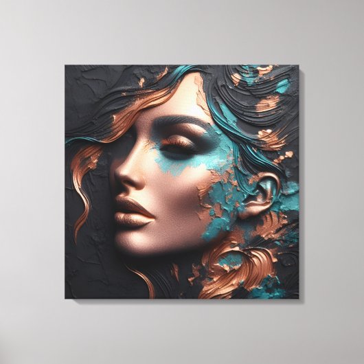 Woman Of Copper - AI Creation キャンバスプリント (正面)