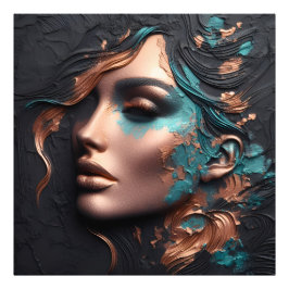 Woman Of Copper - AI Creation フォトプリント