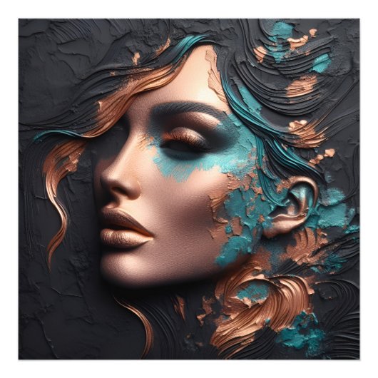 Woman Of Copper - AI Creation フォトプリント (正面)