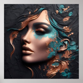 Woman Of Copper - AI Creation ポスター