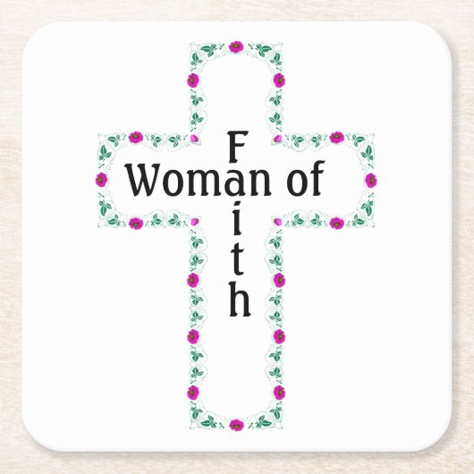 Woman of faith スクエアペーパーコースター (正面)