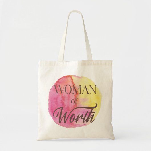 Woman of Worth Watercolour Tote Bag トートバッグ (正面)