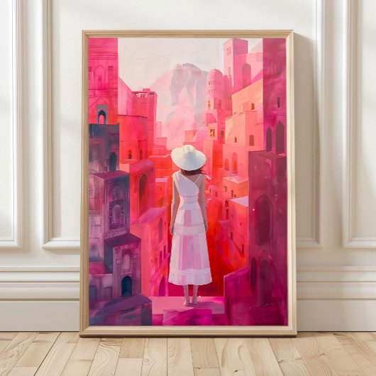 Woman Oil Painting Print, Home Decor Impasto Conte ポスター