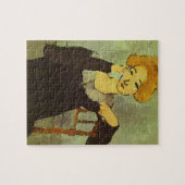 Woman on携帯電話ヴィンテージスタイル ジグソーパズル (横)