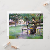 Woman on a Bench (by Edwin Austin Abbey) カード (正面/裏面インサイチュ)