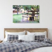 Woman on a Bench (by Edwin Austin Abbey) キャンバスプリント (インサイチュ (寝室))