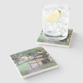 Woman on a Bench (by Edwin Austin Abbey) ストーンコースター (横)