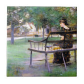 Woman on a Bench (by Edwin Austin Abbey) タイル (正面)