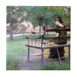 Woman on a Bench (by Edwin Austin Abbey) タイル