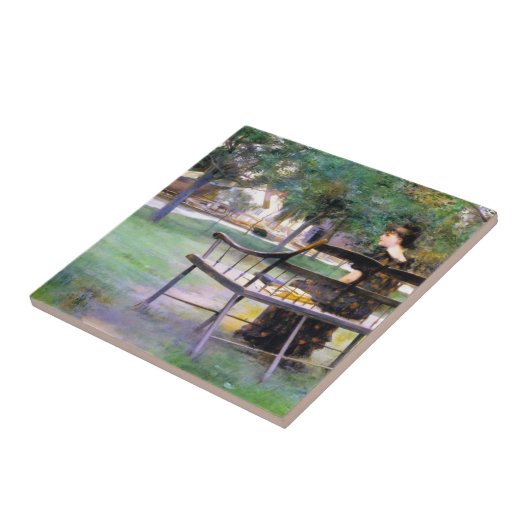 Woman on a Bench (by Edwin Austin Abbey) タイル (側面)