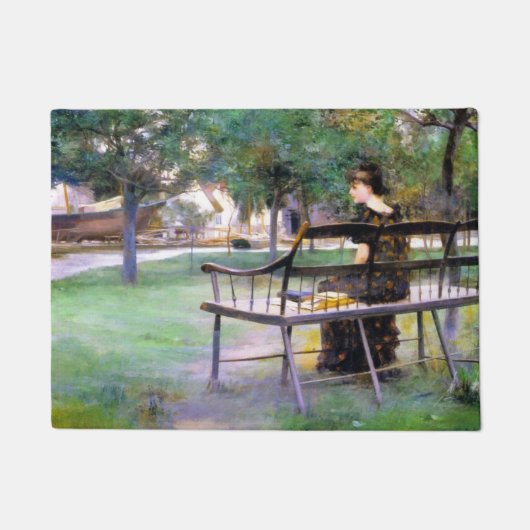 Woman on a Bench (by Edwin Austin Abbey) ドアマット (正面)