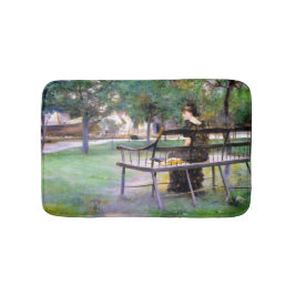 Woman on a Bench (by Edwin Austin Abbey) バスマット