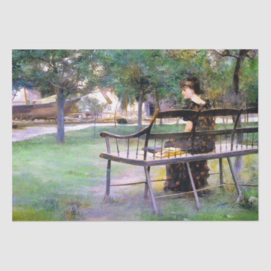 Woman on a Bench (by Edwin Austin Abbey) 薄葉紙 (正面)