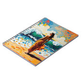 Woman on Beach Abstract Seaside Art ノートブック (左側)