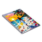 Woman on Beach Tropical Scene ノートブック (右側)