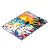 Woman on Beach Tropical Scene ノートブック (左側)