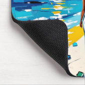 Woman on Beach Tropical Scene マウスパッド (コーナー)