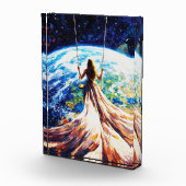 Woman on Swing Over Earth Impasto Oil Painting フォトブロック (右)