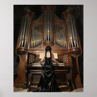 Woman Playing a Grand Organ ポスター