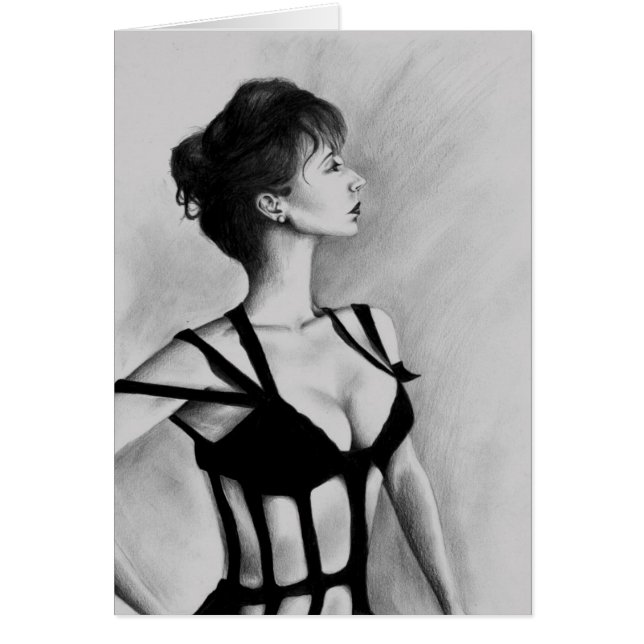 Woman Portrait Black貴婦人及び白のオリジナルの芸術 (正面)