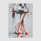 Woman’s Legs in Pink & Red Heels EN5R Decoupage 薄葉紙 (正面)