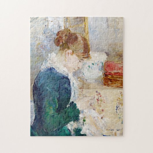 Woman Sewing, Berthe Morisot ジグソーパズル (縦)