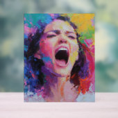 Woman Shouting Abstract Colors Expressive Acrylic  アクリルサイン (ニュートラル)