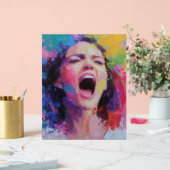 Woman Shouting Abstract Colors Expressive Acrylic  アクリルサイン (ウェディング)