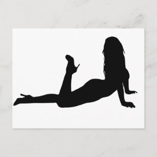 Woman_Silhouette_laying ポストカード