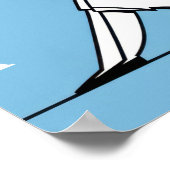 Woman sits with dog under moon ポスター (角)