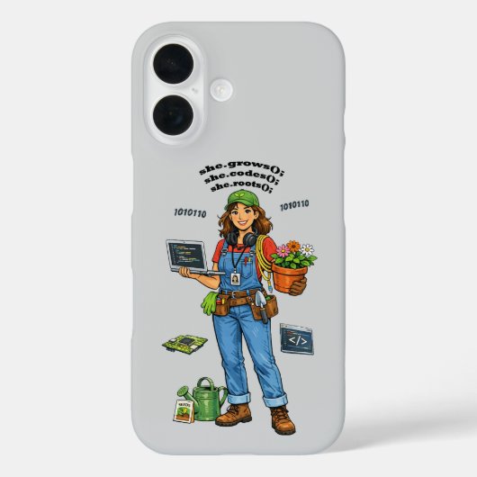 Woman Software Engineer Whose Hobby is Gardening Case-Mate iPhoneケース (裏面)