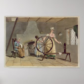 Woman Spinning, from 'Costume of Yorkshire' ポスター (正面)