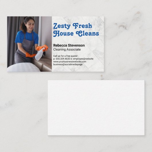 Woman Spray Cleaning | Maid 名刺 (正面/裏面)