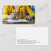 Woman Stamping Documents | Public Notary 名刺 (正面/裏面)