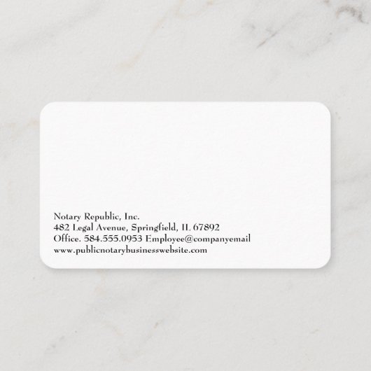 Woman Stamping Documents | Public Notary  名刺 (裏面)