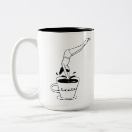 woman swimming in coffee cup ツートーンマグカップ
