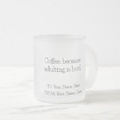 woman swimming in coffee cup フロストグラスマグカップ (正面右)